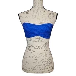 PINK Victoria's Secret Royal Blue Lace Bandeau